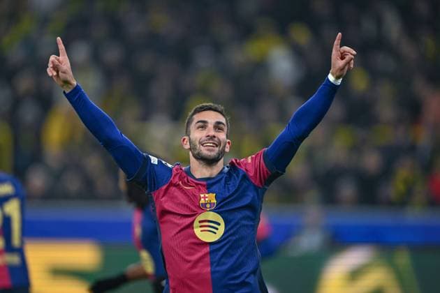 11 12 2024, Football, Champions League, Matchday 6, Season 2024 2025, Borussia Dortmund FC Barcelona, Ferran Torres FC Barcelona celebrates the goal for 2 1 xRHR PHOTO TKx Copyright: RHR-FOTOx RHR-FOTO TK