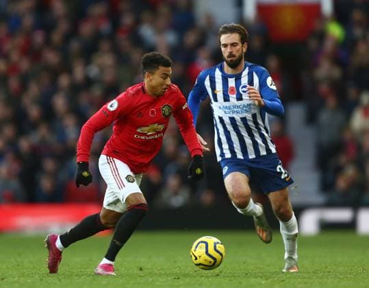 Manchester United, ManU v Brighton and Hove Albion - Premier League - Old Trafford November 10, 2019, Manchester, United Kingdom: Jesse Lingard of Manchester United in action during the Premier League match at Old Trafford, Manchester. Picture date: 10th November 2019. Picture credit should read: Phil Oldham Sportimage Manchester United Kingdom EDITORIAL USE ONLY Copyright: xx ZUMA-20191110_zaf_si1_086.jpg PhilxOldhamx csmphototwo609205
