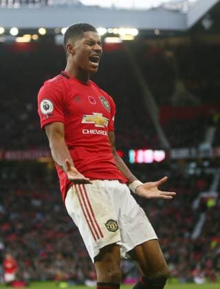 Manchester United, ManU v Brighton and Hove Albion - Premier League - Old Trafford November 10, 2019, Manchester, United Kingdom: Marcus Rashford of Manchester United reacts to missing a chance to score during the Premier League match at Old Trafford, Manchester. Picture date: 10th November 2019. Picture credit should read: Phil Oldham Sportimage Manchester United Kingdom EDITORIAL USE ONLY Copyright: xx ZUMA-20191110_zaf_si1_093.jpg PhilxOldhamx csmphototwo609210