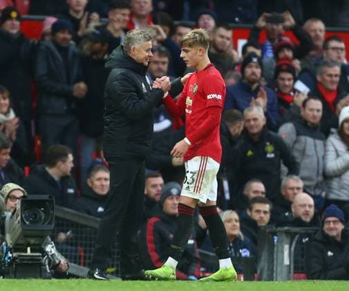Manchester United, ManU v Brighton and Hove Albion - Premier League - Old Trafford November 10, 2019, Manchester, United Kingdom: Ole Gunnar Solskjaer manager of Manchester United substitutes Brandon Williams of Manchester United during the Premier League match at Old Trafford, Manchester. Picture date: 10th November 2019. Picture credit should read: Phil Oldham Sportimage Manchester United Kingdom EDITORIAL USE ONLY Copyright: xx ZUMA-20191110_zaf_si1_095.jpg PhilxOldhamx csmphototwo609211