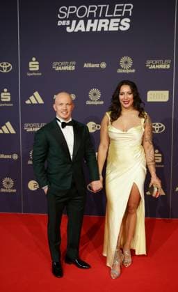 Baden Baden , Sportsman of the Year 2024 , Fabian Hambüchen with his wife Viktoria