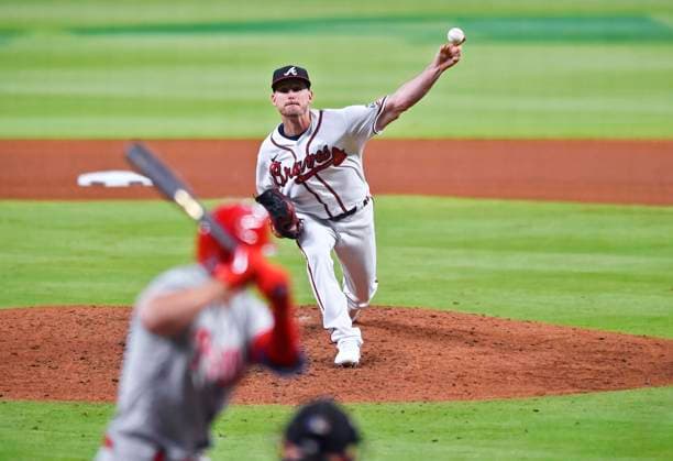 MLB, Baseball Herren, USA 2021: Philadelphia Phillies vs Atlanta Braves MAY 08 May 08, 2021: Atlanta Braves pitcher Grant Dayton delivers a pitch during the seventh inning of a MLB game against the Philadelphia Phillies at Truist Park in Atlanta, GA. The Braves won in extra innings. Austin McAfee CSM Atlanta Georgia USA EDITORIAL USE ONLY Copyright: xx ZUMA-20210508_zaf_c04_235.jpg AustinxMcafeex csmphototwo741975