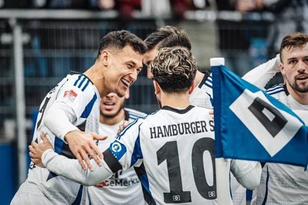 Soccer Men Season 2024 2025 2 Soccer Bundesliga 17 Matchday Hamburger SV vs SpVgg Greuther Fürth 21 12 2024 Goal celebration Davie Selke 27, HSV Hamburg Volksparkstadion Hamburg Germany