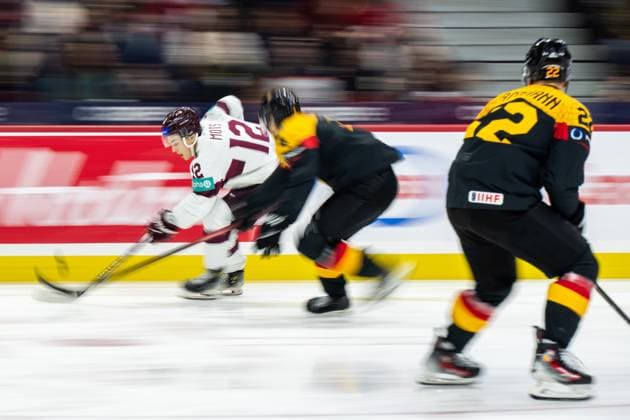 241230 Toms Mots of Latvia during the 2025 IIHF World Junior Championship game between Germany and Latvia on December 30, 2024 in Ottawa Photo Mathias Bergeld BILDBYRAN kod MB MB1036 ishockey ice hockey jvm junior vm u20 2025 iihf world junior championship world juniors deutschland germany lettland latvia 5 bbeng  Copyright: MATHIASxBERGELD BB241230MB066