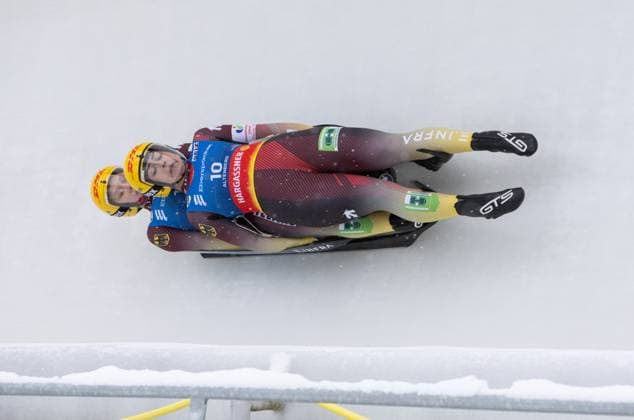 photographer FIL Michael Kristen 11 01 2025 5 FIL Eberspächer Luge World Cup, SachsenEnergie Ice Track Altenberg, Sachsen GER , WC Germany, Women™s Doubles, picture Jessica Degenhardt, Cheyenne Rosenthal GER