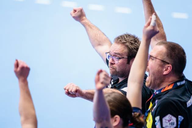 Steffen Birkner HSG Blomberg Lippe, coach cheers GER, HSG Blomberg Lippe GER vs JDA Bourgogne Dijon Handball FRA , Handball, EHF European League Women, Group Phase, 11 01 2025 GER, HSG Blomberg Lippe GER vs JDA Bourgogne Dijon Handball FRA , Handball, EHF European League Women, Group Phase, 11 01 2025 Blomberg Copyright: xEibner-Pressefoto JanxRollingerx EP_JSK
