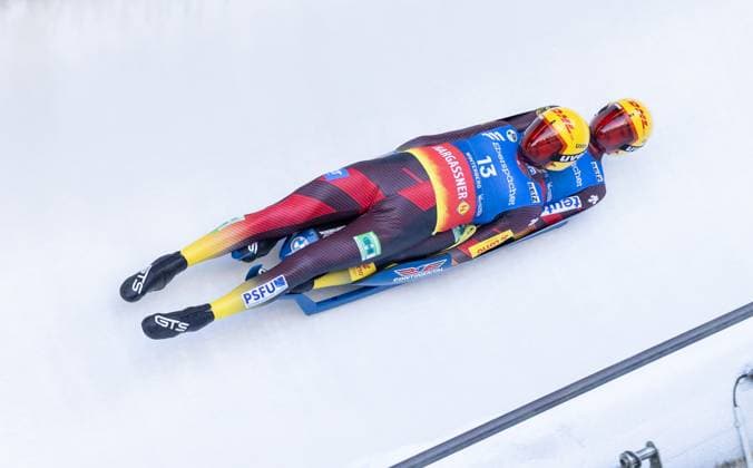 photographer FIL Michael Kristen 18 01 2025 6 FIL Eberspächer Luge World Cup and 56 European Championships, VELTINS Ice Arena Winterberg, Nordrhein Westfalen GER , WC Germany, Men™s Doubles, picture Toni Eggert, Florian Müller GER