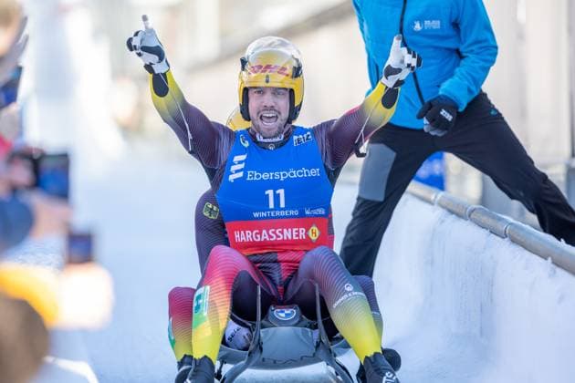 photographer FIL Michael Kristen 18 01 2025 6 FIL Eberspächer Luge World Cup and 56 European Championships, VELTINS Ice Arena Winterberg, Nordrhein Westfalen GER , WC Germany, Men™s Doubles, picture Tobias Wendl, Tobias Arlt GER
