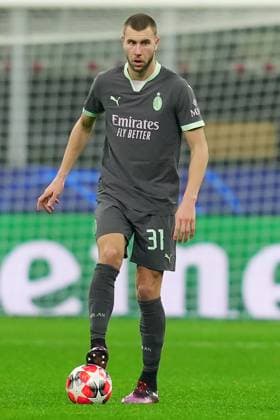 AC Milan s Strahinja Pavlovic during the Uefa Champions League soccer match between Ac Milan and Girona at the San Siro Stadium in Milan, north Italy - Wednesday , January 22, 2025. - Soccer .  Copyright: xSpada LaPressex