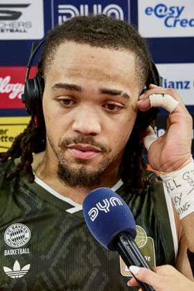 German Basketball Bundesliga BBL , FC Bayern Munich Basketball vs ALBA Berlin, Munich FC Bayern Basketball, Berlin ALBA, 2025 02 02 in Munich BMW Park EDWARDS Carsen FC Bayern Basketball FCBB03PG sportworld Munich BMW Park Bayern Germany