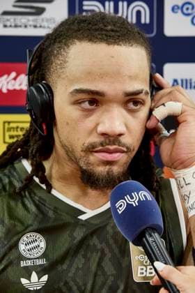 German Basketball Bundesliga BBL , FC Bayern Munich Basketball vs ALBA Berlin, Munich FC Bayern Basketball, Berlin ALBA, 2025 02 02 in Munich BMW Park EDWARDS Carsen FC Bayern Basketball FCBB03PG sportworld Munich BMW Park Bayern Germany