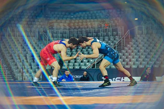 Wrestling Zagreb Open 2025 57kg FS Islam Bazarganov AZE df Azamat Arturovic Tuskaev SRB Copyright: xUnitedxWorldxWrestlingx xKadirxCx