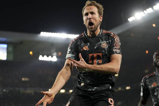 Bilder des Jahres 2025, Sport 02 Februar Sport Themen der Woche KW07 Sport Bilder des Tages Harry Kane of Bayern Munich celebrates after scoring to give Bayern Munich a 0-2 lead Celtic v Bayern Munich, UEFA Champions League, Knockout Round Play-offs, First Leg, Football, Celtic Park, Glasgow, UK - 12 Feb 2025 EDITORIAL USE ONLY No use with unauthorised audio, video, data, fixture lists, club league logos or live services. Online in-match use limited to 120 images, no video emulation. No use in betting, games or single club league player publications. Copyright: xStuartxWallace Shutterstockx 15136907cj
