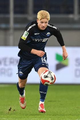 Anton Baeuerle SC Paderborn 07 U23 GER, MSV Duisburg vs SC Paderborn 07 U23, Football, Regionalliga West, Matchday 22, Season 2024 2025, 14 02 2025 DFL DFB REGULATIONS PROHIBIT ANY USE OF PHOTOGRAPHS AS IMAGE SEQUENCES AND OR QUASI VIDEO GER, MSV Duisburg vs SC Paderborn 07 U23, Football, Regionalliga West, Matchday 22, Season 2024 2025, 14 02 2025 Duisburg Copyright: xEibner-Pressefoto ThomasxThienelx EP_TTL