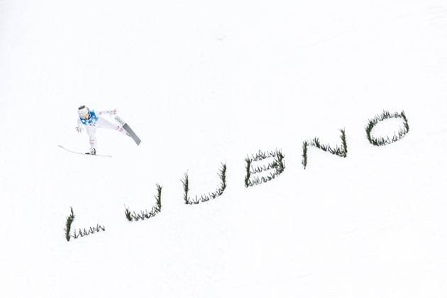 Bilder des Jahres 2025, Sport 02 Februar Sport Themen der Woche KW07 Sport Bilder des Tages Skispringen, Frauen, WC Ljubno Ski jumping, Skispringen, Ski, nordisch - FIS WC Ljubno LJUBNO,SLOVENIA,16.FEB.25 - NORDIC SKIING, SKI JUMPING - FIS World Cup, normal hill, ladies. Image shows Lisa Eder (AUT). GEPAxpictures xMaticxKlansek
