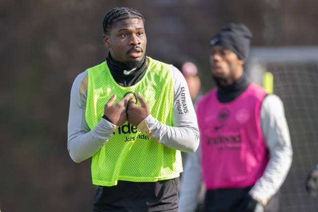 Training Eintracht Frankfurt Eric Junior Dina Ebimbe Eintracht Frankfurt, 26 Training of Eintracht Frankfurt on February 19, 2025 at Deutsche Bank Park in Frankfurt , Frankfurt am Main Hessen Germany Deutsche Bank Park