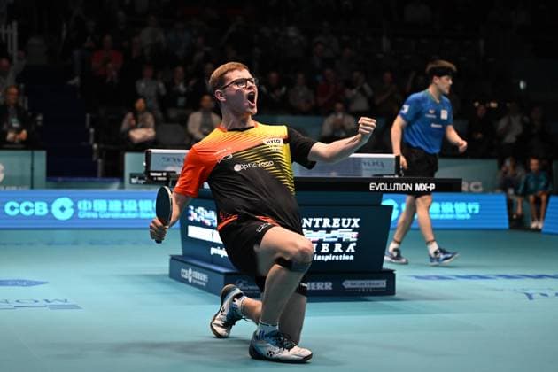 22 02 2025, Montreux, CCB Europe Top16 Cup, Lebrun Alexis France is delighted with his victory Montreux Salle Omnisports du Pierrier Waadt Switzerland Copyright: xJustPictures.ch ManuelxWinterbergerx jp-de-MaWi-MWI_4365