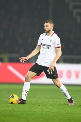 AC Milan s Strahinja Pavlovic during the Serie A soccer match between Torino and Milan at the Stadio Olimpico Grande Torino in Turin, north west Italy - Saturday, February 22, 2025. - Soccer.  Copyright: xAlbertoxGandolfo LaPressex