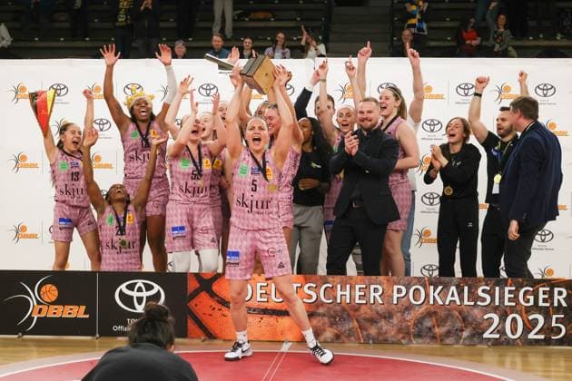Dt Pokalsieger, Saarlouis Royals, DBBL Pokal ,DBBL Pokal , 02 03 2025, Spiel um Platz1 Saarlouis Royals vs Rutronik Stars Kelter, Berlin Berlin Deutschland Copyright: xFootbowl ThomasxSobotzkix