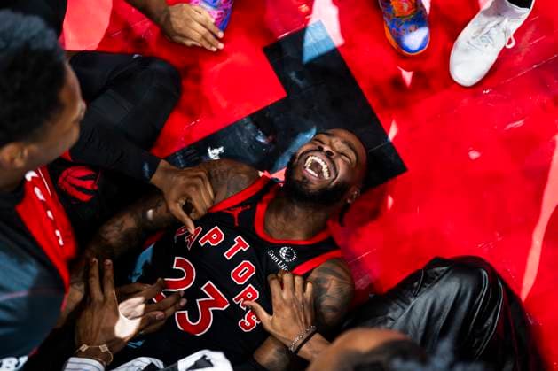 Bilder des Jahres 2025, Sport 03 März Sport Themen der Woche KW10 Sport Bilder des Tages March 8, 2025, Toronto, On, Canada: Toronto Raptors guard Jamal Shead (23) reacts to a potential game-winning point against the Washington Wizards with his teammates before it was ruled, no basket, during the second half of NBA, Basketball Herren, USA action in Toronto on Saturday, March 8, 2025. Jamal Shead - ZUMAc35_ 20250308_zaf_c35_113 Copyright: xThomasxSkrljx