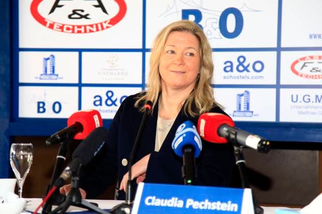 Claudia Pechstein at a press conference on the end of her speed skating career in the Müggelturm Berlin, 10 03 2025 Foto:xM.xWehnertx xFuturexImagex 0806991440st