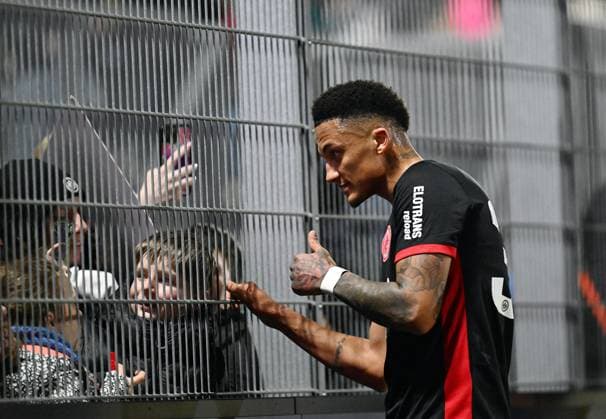 19 03 2025, xjhx, Soccer Test Match, Eintracht Frankfurt SG Sonnenhof Großaspach v l Tuta Eintracht Frankfurt DFL DFB REGULATIONS PROHIBIT ANY USE OF PHOTOGRAPHS as IMAGE SEQUENCES and or QUASI VIDEO Frankfurt am Main