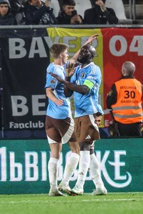 Belgium s Romelu Lukaku celebrates after scoring during a soccer game between Belgian national team, Nationalteam the Red Devils and Ukraine, Thursday 20 March 2025 in Murcia, Spain, the first leg of the play-offs in the Nations League. VIRGINIExLEFOUR x115338687x