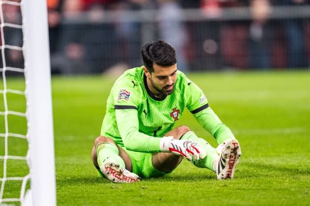 Denmark v Portugal, UEFA Nations League, Copenhagen, Denmark Copenhagen, Denmark. 20th, March 2025. Goalkeeper Diogo Costa (1) of Portugal seen during the UEFA Nations League play-off match between Denmark and Portugal at Parken in Copenhagen. Denmark, Copenhagen  Copyright: xGonzalesxPhoto FrederikkexJensenx