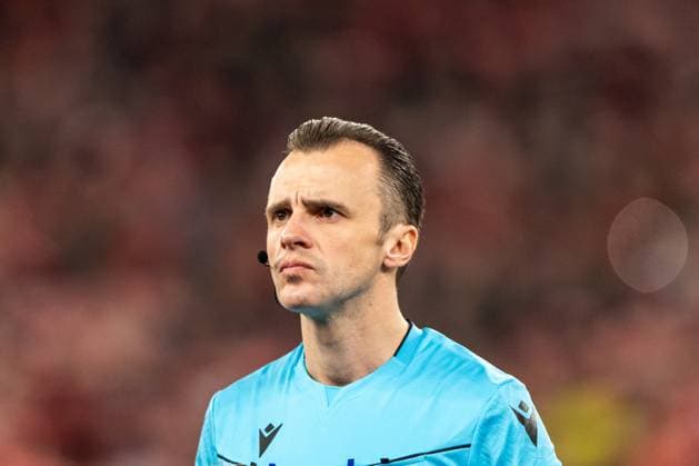 Denmark v Portugal, UEFA Nations League, Copenhagen, Denmark Copenhagen, Denmark. 20th, March 2025. Referee Irfan Peljto seen during the UEFA Nations League play-off match between Denmark and Portugal at Parken in Copenhagen. Denmark, Copenhagen  Copyright: xGonzalesxPhoto FrederikkexJensenx