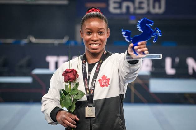 Gabrielle Black CAN all-around winner with 51,200 points 40 EnBW DTB Pokal, 28 03 2025, Stuttgart Porsche Arena , GER 40 EnBW DTB Pokal, 28 03 2025, Stuttgart Porsche Arena , GER Stuttgart Copyright: xSandyxDinkelackerx EP_SDR