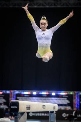 Madita Mayr GER, TSV Jetzendorf Balance beam 40 EnBW DTB Pokal, 29 03 2025, Stuttgart Porsche Arena , GER 40 EnBW DTB Pokal, 29 03 2025, Stuttgart Porsche Arena , GER Stuttgart Copyright: xSandyxDinkelackerx EP_SDR