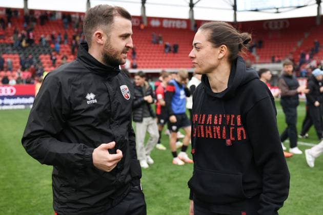 3 Liga FC Ingolstadt 04 FC Viktoria Köln Victory Jubilation Joy 3 1 Co Coach Fabian Reichler FCI Head Coach Sabrina Wittmann FCI 3 Liga FC Ingolstadt 04 Season 2024 2025 FC Viktoria Köln