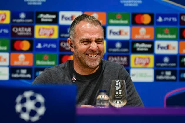 Press conference with head coach Hans Dieter Hansi Flick FC Barcelona after the match, FC Barcelona vs Borussia Dortmund, Football, Champions League, quarter-finals, 09 04 2025 Barcelona Catalonia Spain Copyright: xkolbert-press MarcxNiemeyerx