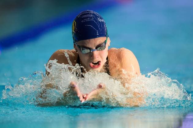 250415 Olivia Klint Ipsa of Sweden competes in women s 100 meters breaststroke final during Swim Open on April 15, 2025 in Stockholm Photo Simon Hastegard BILDBYRAN kod SH SH0613 swimming swimming svomming sverige bbeng  Copyright: SIMONxHASTEGARD BB250415SH003