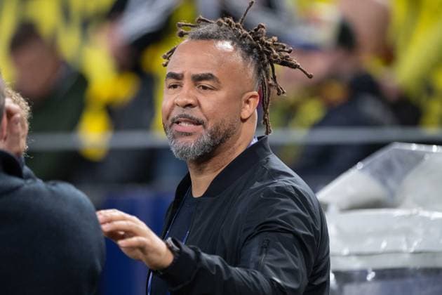 Patrick OWOMOYELA, former football player, portrait, portrait, cropped single image, single motif, football Champions League, quarter final, Round of 8, Borussia Dortmund DO FC Barcelona Barca 3 1 on 15 04 2025 in Dortmund Germany UEFA regulations prohibit any use of photographs as image sequences and or quasi video Â