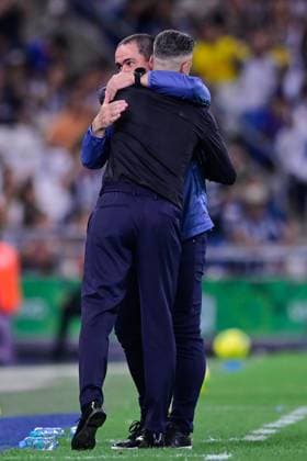 RECORD DATE NOT STATED Liga BBVA MX Clausura 2025 Monterrey vs America Andre Soares Jardine head coach of America and Martin Demichelis head coach of Monterrey during the 16th round match between Monterrey and America as part of the Liga BBVA MX, Torneo Clausura 2025 at BBVA Bancomer Stadium, on April 16, 2025 in Monterrey, Nuevo Leon, Mexico. MONTERREY NUEVO LEON MEXICO  Copyright: xJorgexMartinezx 20250416221148_LMX_C25_MTY_AME_DEMICHELIS308
