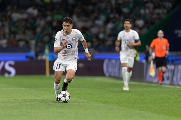 September 17, 2024, Lisbon, Lisbon, Portugal: Lille forward from Norway OSAME SAHRAOUI (11) in action during the game for the Group stage of the UEFA Champions League between Sporting and Lille at Estadio Jose de Alvalade Lisbon Portugal - ZUMAs359 20240917_zsp_s359_104 Copyright: xAlexandrexdexSousax