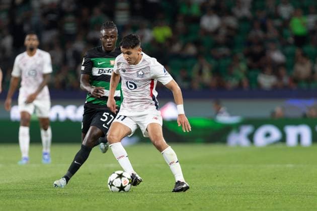 September 17, 2024, Lisbon, Lisbon, Portugal: Lille forward from Norway OSAME SAHRAOUI (11) in action during the game for the Group stage of the UEFA Champions League between Sporting and Lille at Estadio Jose de Alvalade Lisbon Portugal - ZUMAs359 20240917_zsp_s359_106 Copyright: xAlexandrexdexSousax