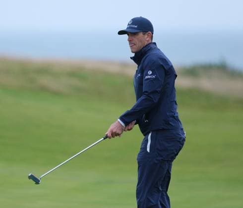 UK: The Alfred Dunhill Links Championship at Kingsbarns, St Andrews, Scotland on 30 September 2022 Pictured: Billy Horschel (USA) on the 9th green at Kingsbarns during the second round of the Alfred Dunhill Links Championship 2022 St Andrews Fife Scotland Copyright: xAlexxToddx