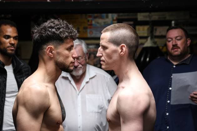 Boxing Boxing in the North, Waage, Hamburg, 30 04 2025 WBF World Championship Alexander Alex Pavlov GER Alaa Al Mahmoud NED Hamburg Germany