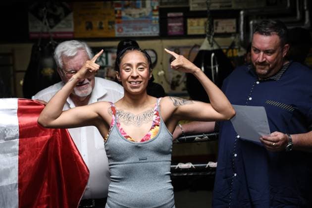 Boxing Boxing in the North, Waage, Hamburg, 30 04 2025 WBF World Championship Fai Phannarai GER Isis Vargas Perez MEX Hamburg Germany