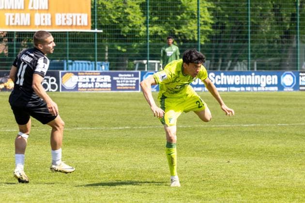 duel, duel, fight, tackle, duel, duel, fight, tackle Jonas Braendle FC 08 Villingen, 11 vs Aleksei Carnier TSG Hoffenheim II , 25 GER, GER, FC 08 Villingen vs TSG Hoffenheim II, Football Oberliga, 33 Matchday, Season 2024 2025, 10 05 25 GER, GER, FC 08 Villingen vs TSG Hoffenheim II, Football Oberliga , 33 Matchday, Season 2024 2025, 10 05 25 Villingen Copyright: xEibner-Pressefoto KirstenxThiemannx