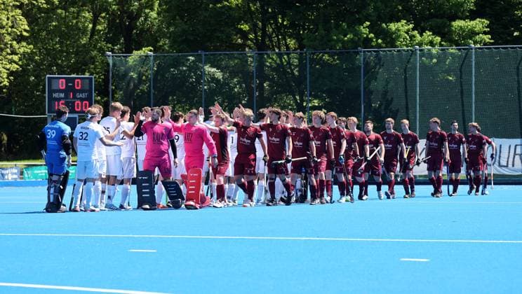BAU 10 05 2025, Germany, Ludwigsburg, Hockey 2 Bundesliga, HTC Stuttgarter Kickers vs HC Ludwigsburg, v l HCL