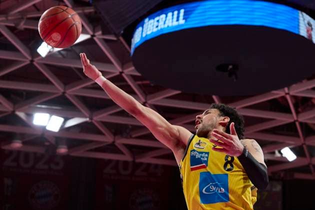 German Basketball Bundesliga BBL , FC Bayern Munich Basketball vs MHP RIESEN Ludwigsburg, Munich FC Bayern Basketball, Ludwigsburg MHP RIESEN, 2025 05 11 in Munich BMW Park MALDONADO Hunter MHP RIESEN Ludwigsburg LUD08 Shooting Guard sportworld Munich BMW Park Bayern Germany