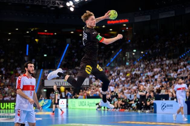 European Handball Championship Qualification, Germany Turkey, 2 Qualification Round, Group 7, Matchday 6 Mathis Häseler Haeseler Germany Stuttgart Porsche Arena Germany