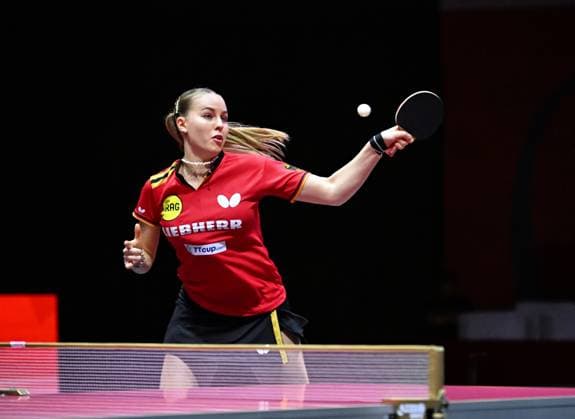 18-year-old Annett Kaufmann performs well at the World Table Tennis Championships World Table Tennis Championships in the Lusail Sports Arena, Doha, Qatar 18 05 2025, 1 round Annett KAUFMANN, Germany SV DJK Kolbermoor , U19 World Champion 2024, lost today in the mixed with Patrick FRANZISKA, Germany 1 FC Saarbrücken TT , but is represented in the singles and doubles in the second round of the World Championships Doha Luisal Sports Arena Doha Qatar