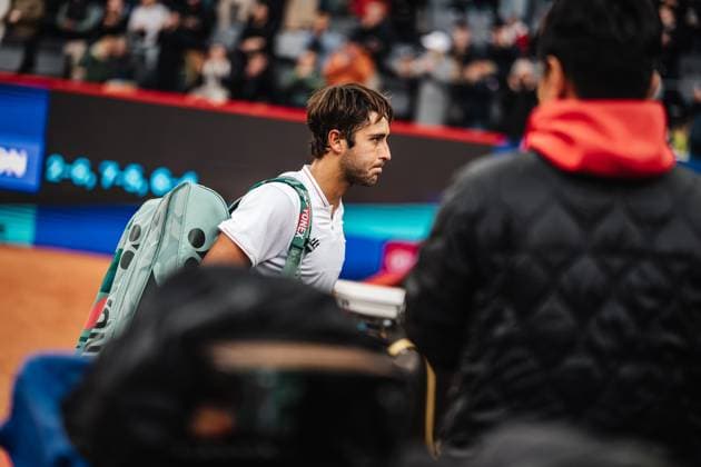 Tennis men bitpanda Hamburg Open ATP 500 Tomas Etcheverry ARG vs Flavio Cobolli ITA 23 05 2025 Tomas Etcheverry leaves the match after the defeat Hamburg Tennisstadion am Rothenbaum Hamburg Germany