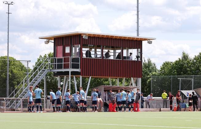 BAU 10 05 2025, Germany, Ludwigsburg, Hockey 2 Bundesliga, HC Ludwigsburg vs Zehlendorfer Wespen, Speaker booth HCL