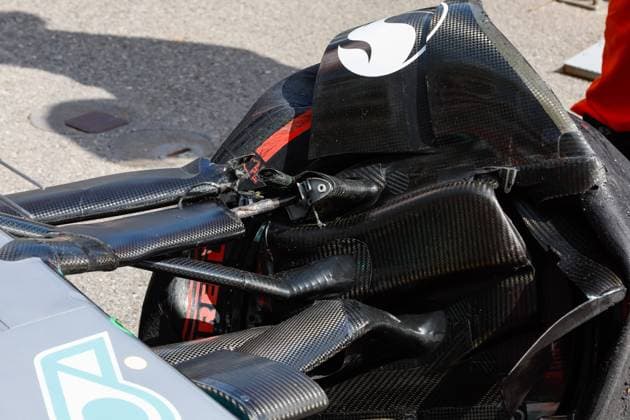F1 - MONACO GRAND PRIX 2025 12 KIMI ANTONELLI Andrea (ita), Mercedes AMG F1 Team W16, crash, accident, illustration, detail during the Formula 1 Tag Heuer Grand Prix de Monaco, 8th round of the 2025 FIA Formula One World Championship, WM, Weltmeisterschaft from May 23 to 25, 2025 on the Circuit de Monaco, in Monte-Carlo, Monaco - Monte-CarloMonaco  Copyright: xJavierxJimenezx