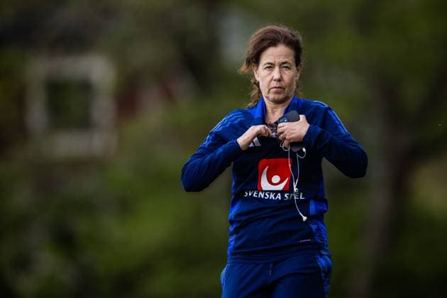250528 Media officer Petra ThorÃ n of the Swedish men s national football team during a training session on May 28, 2025 in Stockholm Photo Kenta Jönsson BILDBYRAN COP 210 KJ0245 fotboll football soccer fotball landskamp träning practice training sverige sweden sverige a bbeng  Copyright: KENTAxJÖNSSON BB250528KJ095